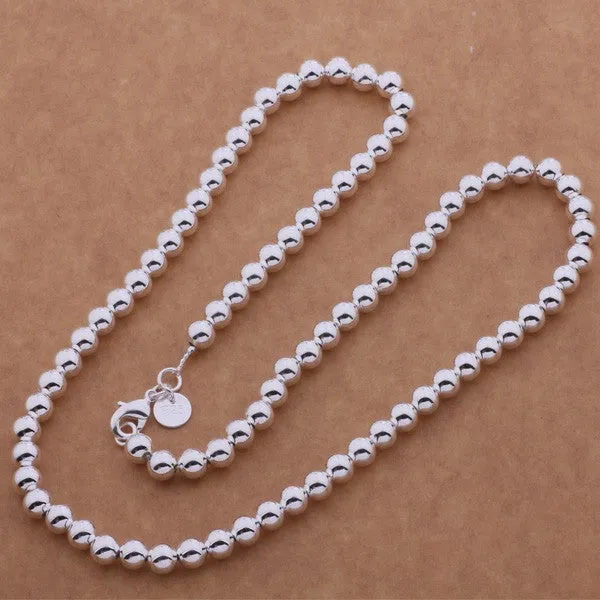 Classic Beads Silver Necklace