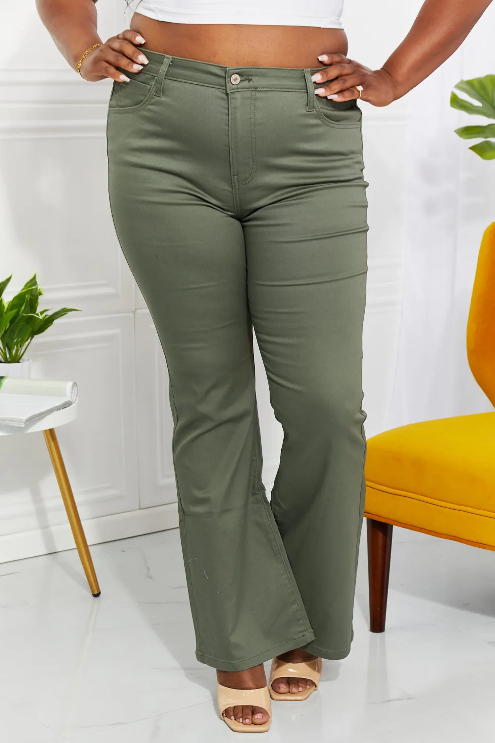 Clementine Bootcut Jeans (Olive)