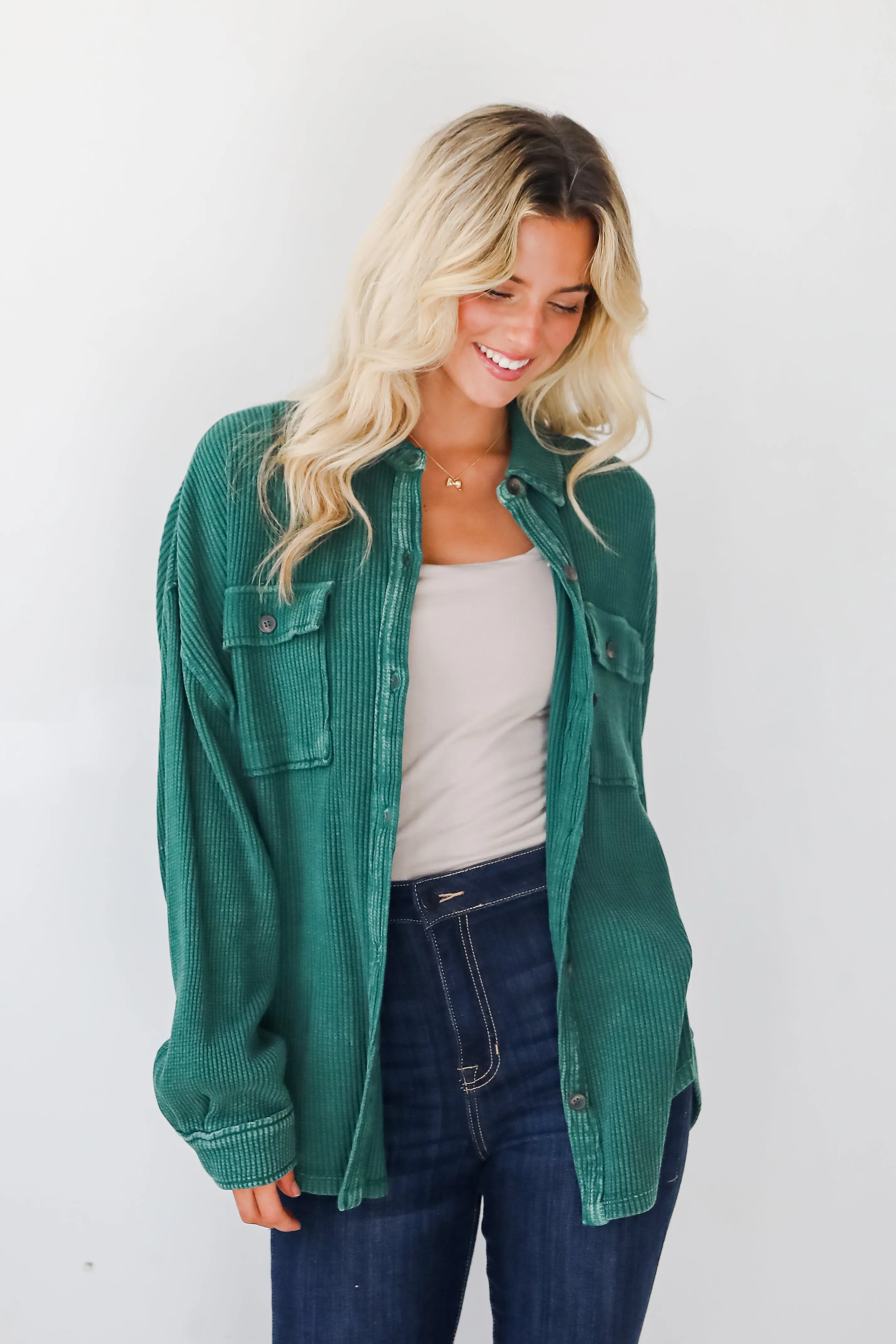 Cozy Legend Waffle Knit Shacket - DOORBUSTER