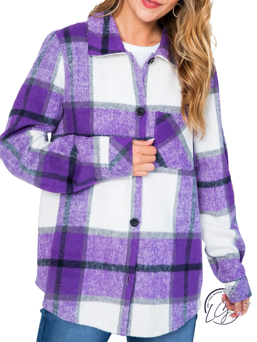 Curvy Happy Thoughts Plaid Shacket