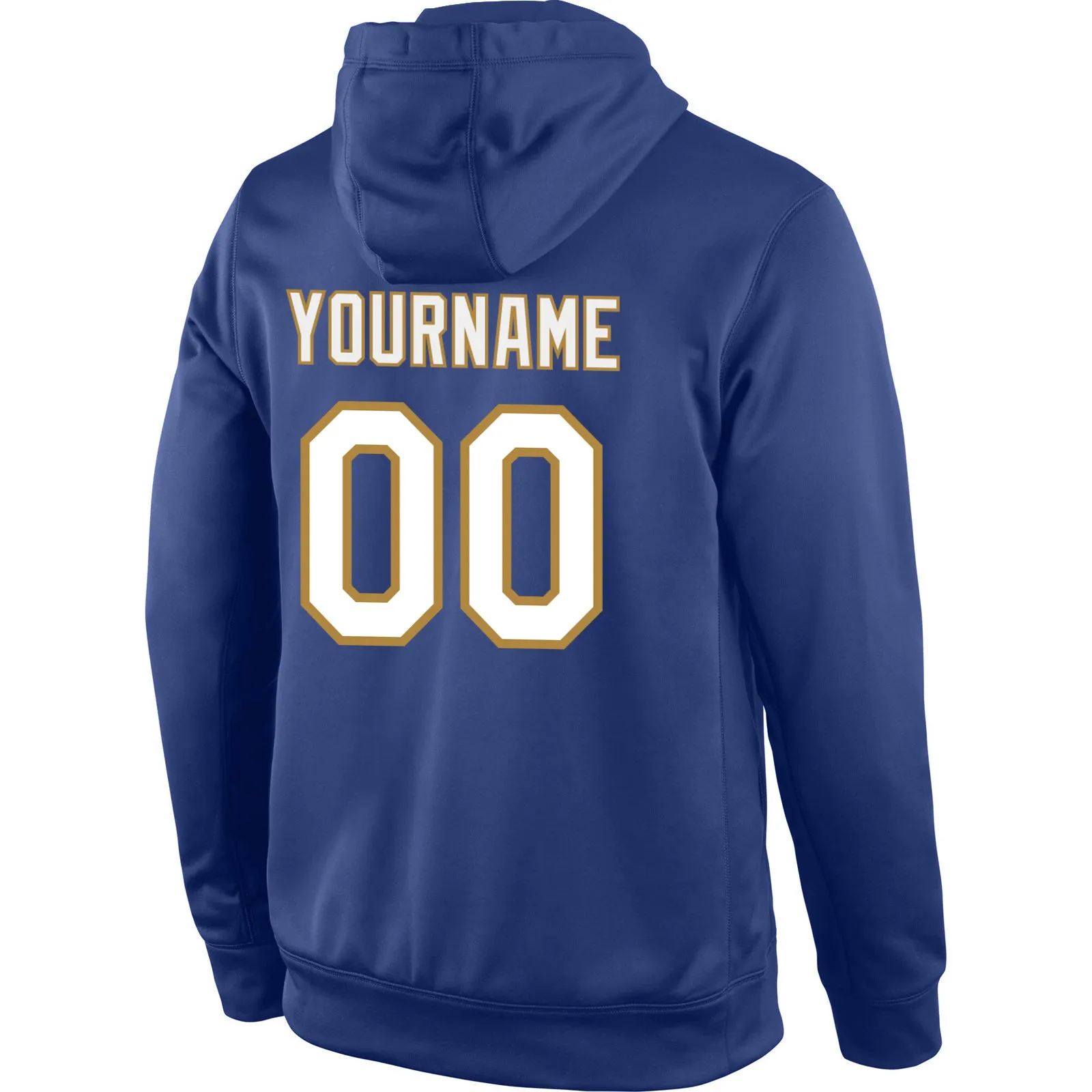 Custom Stitched Royal White-Old Gold Sports Pullover Sweatshirt Hoodie