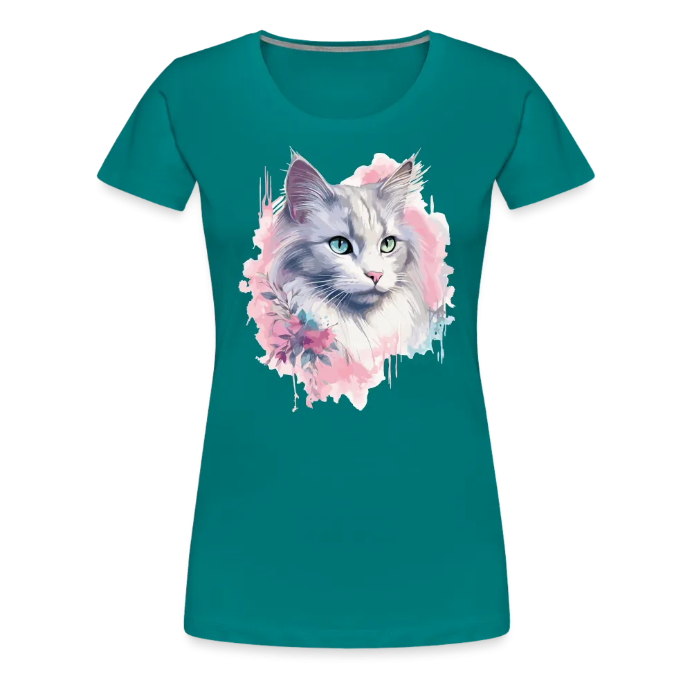 Damen T-Shirt mit Katzenmotiv "Heterochromia Cat"