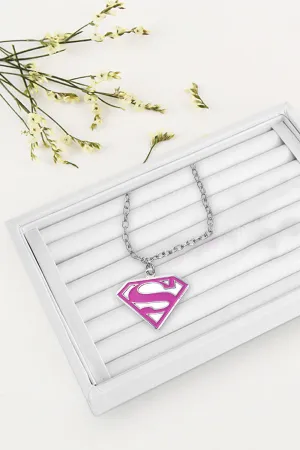 DC Comic Super girl Pink Pendant & Chain