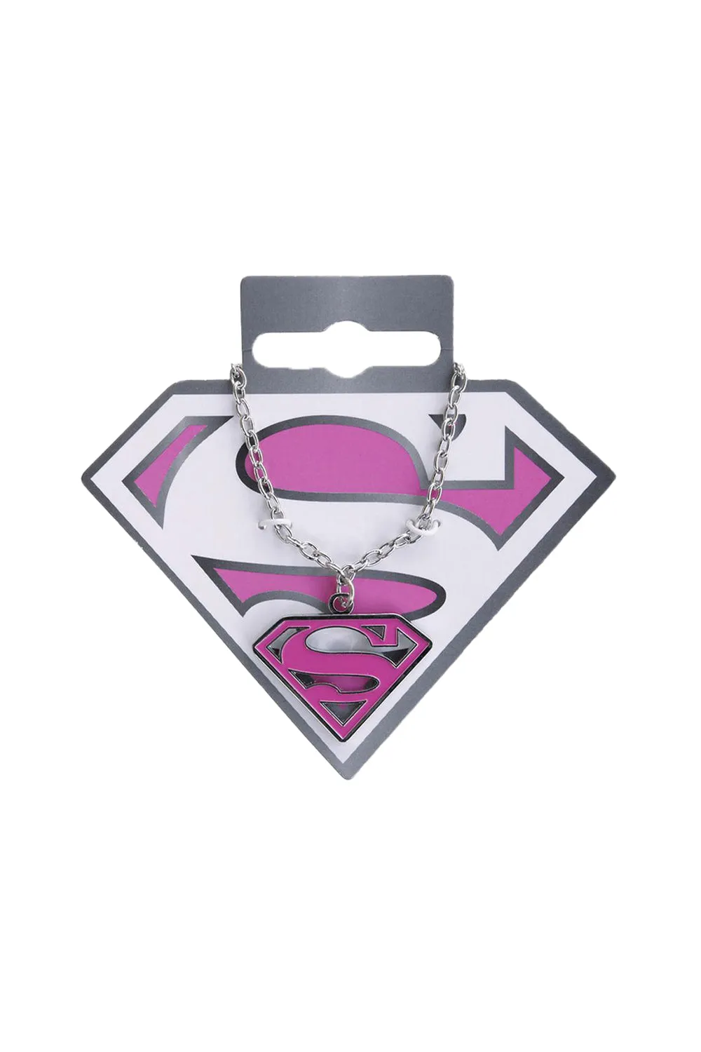 DC Comic Super girl Pink Pendant & Chain