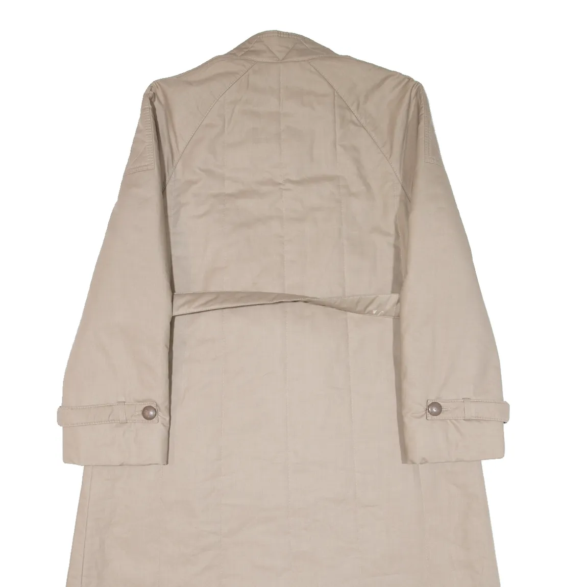 DELMOD Quilted Womens Trench Coat Beige XS