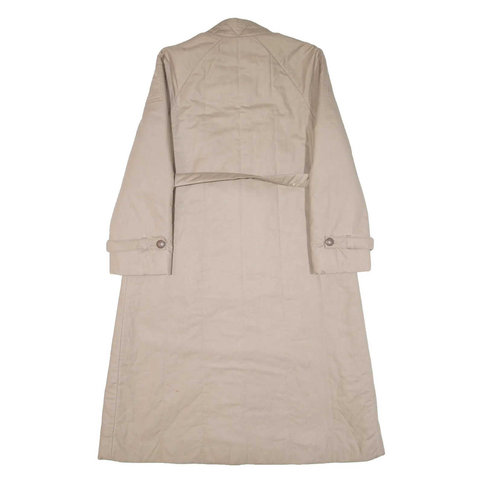 DELMOD Quilted Womens Trench Coat Beige XS