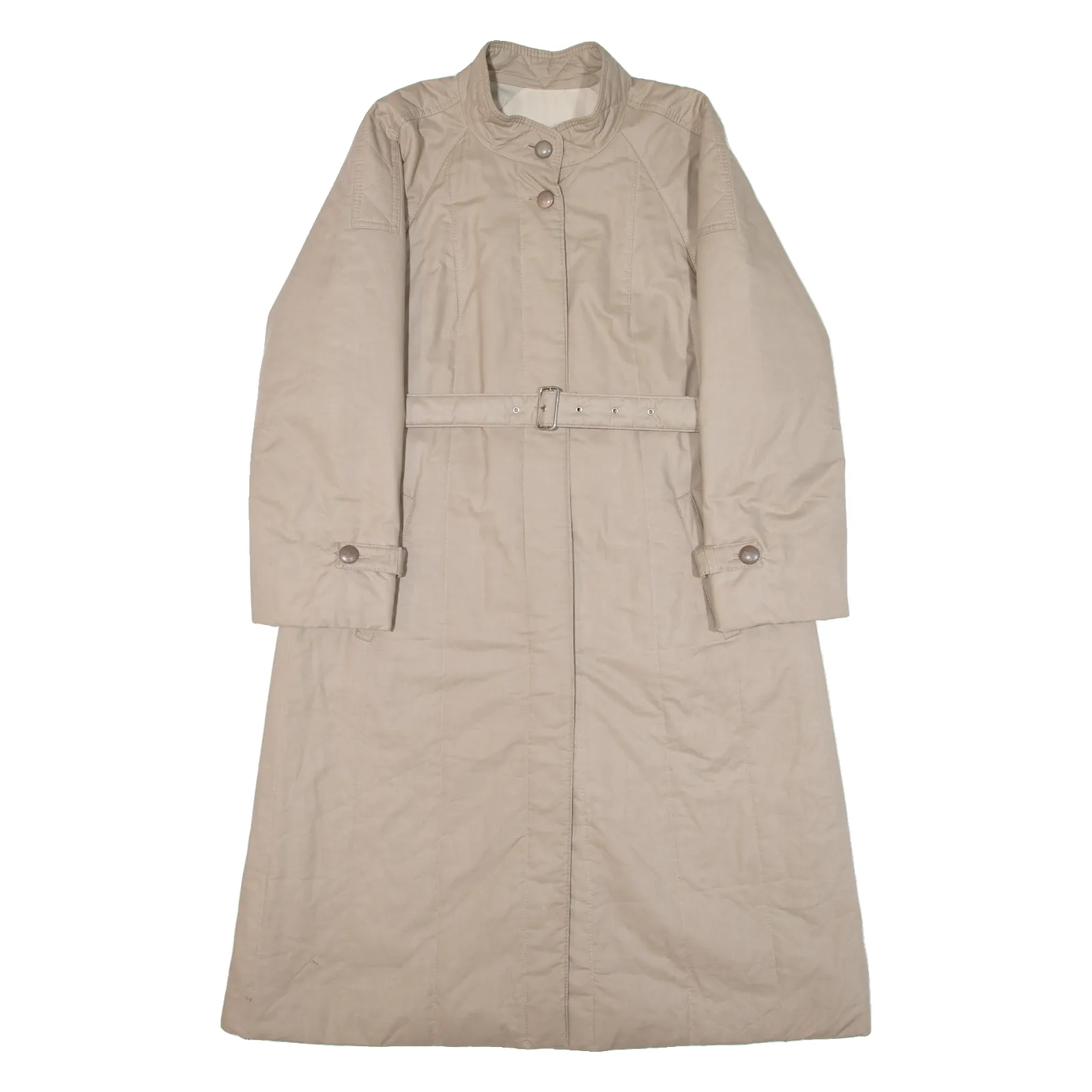 DELMOD Quilted Womens Trench Coat Beige XS