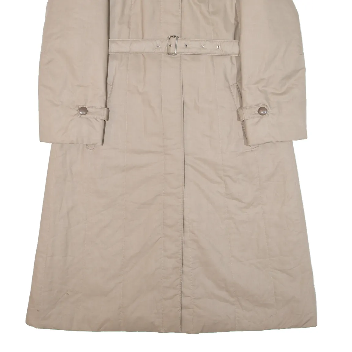 DELMOD Quilted Womens Trench Coat Beige XS