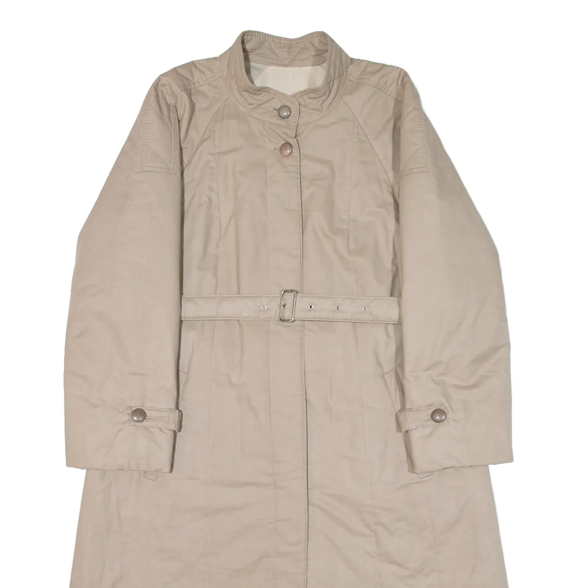 DELMOD Quilted Womens Trench Coat Beige XS