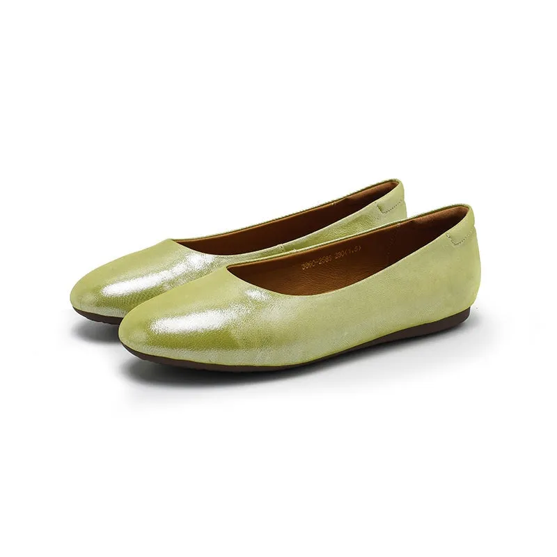 Designer Sheepskin Slip-on For Women Handmade Round Toe Flats in 8 Colors