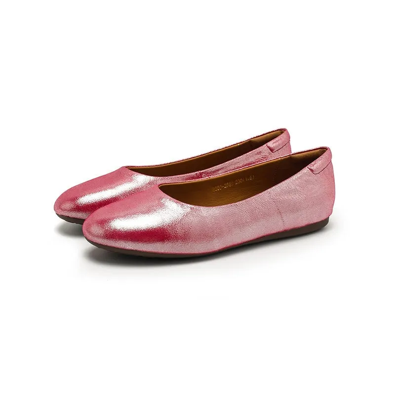 Designer Sheepskin Slip-on For Women Handmade Round Toe Flats in 8 Colors