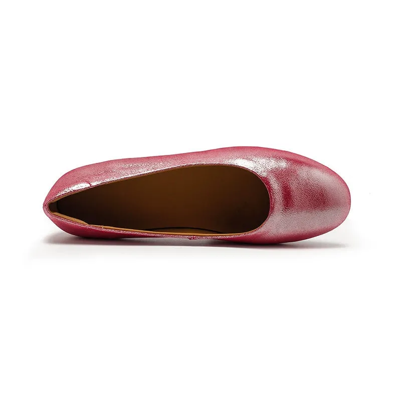 Designer Sheepskin Slip-on For Women Handmade Round Toe Flats in 8 Colors