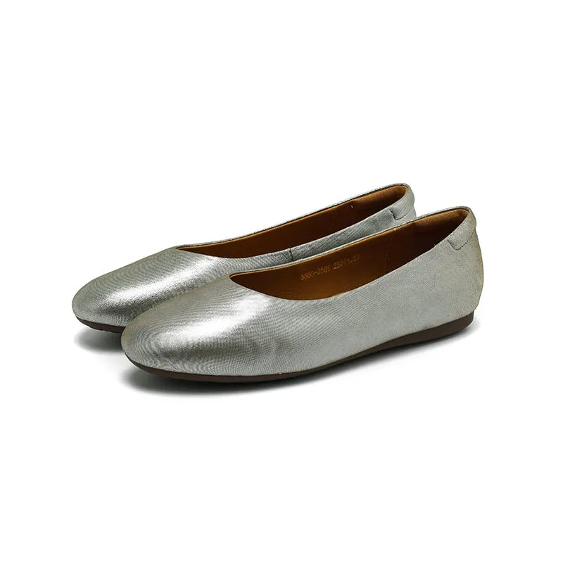 Designer Sheepskin Slip-on For Women Handmade Round Toe Flats in 8 Colors