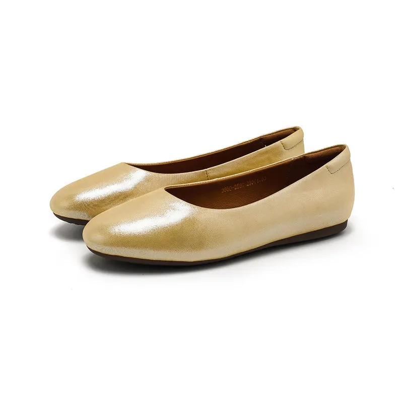 Designer Sheepskin Slip-on For Women Handmade Round Toe Flats in 8 Colors