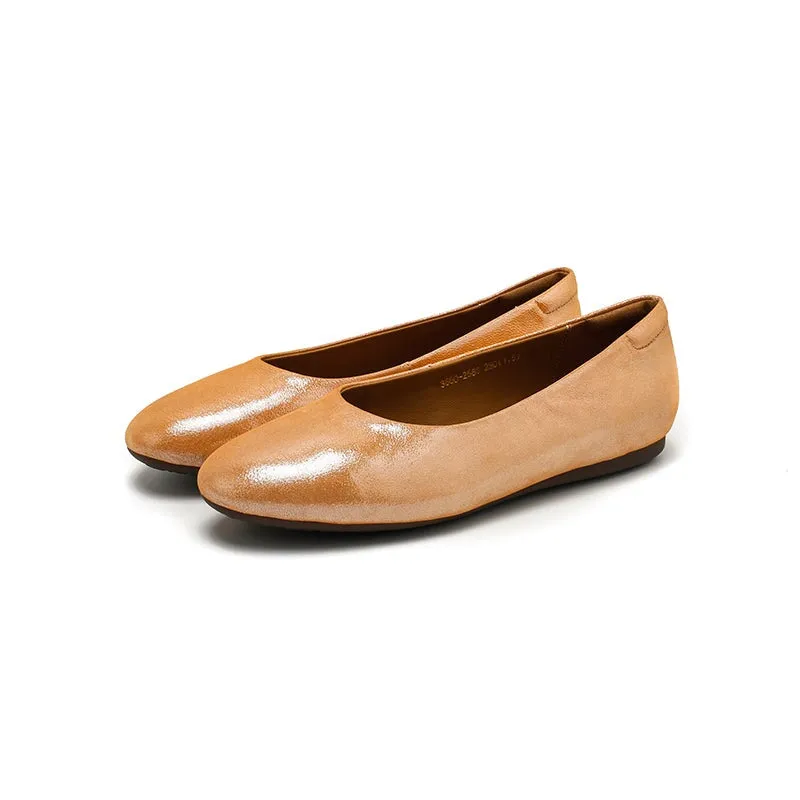 Designer Sheepskin Slip-on For Women Handmade Round Toe Flats in 8 Colors