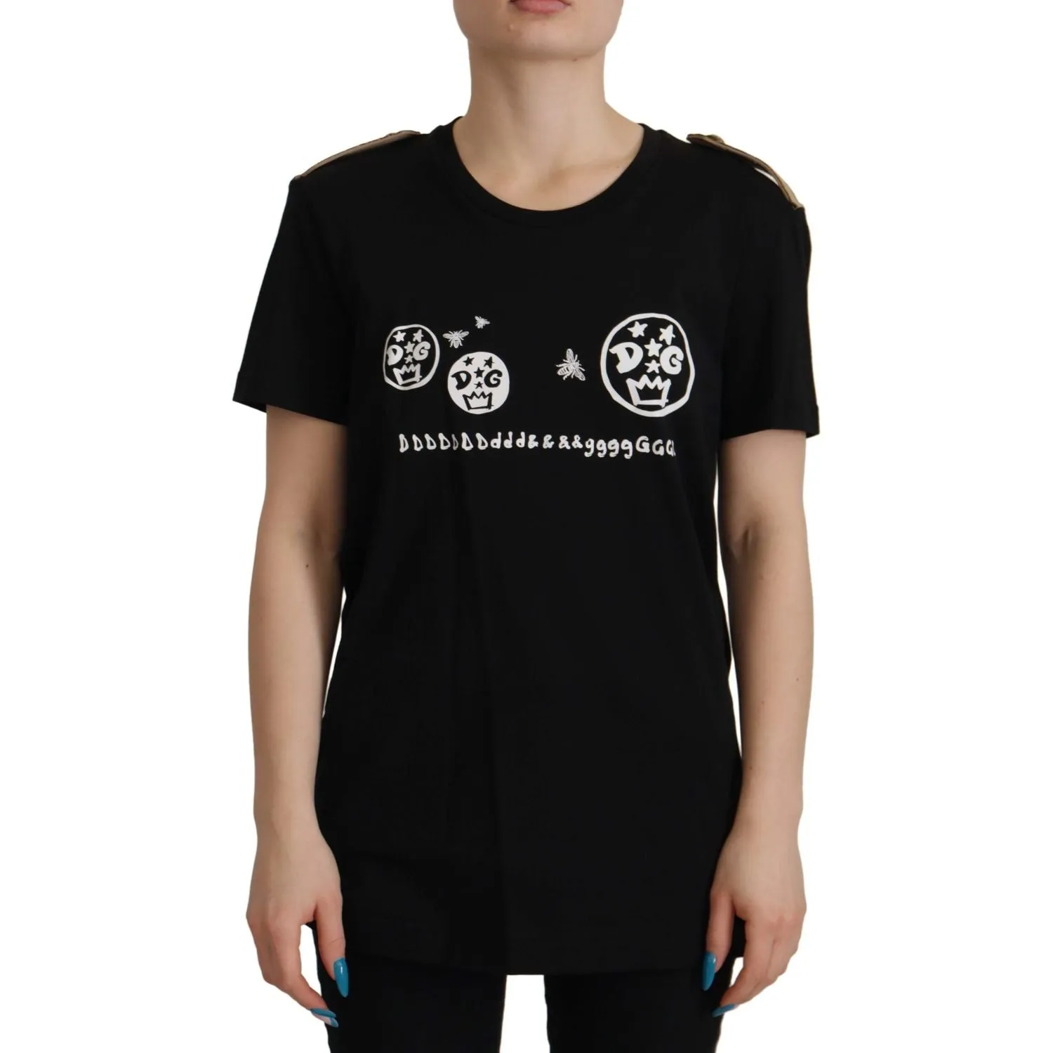 Dolce & Gabbana Chic Black Logo Cotton Tee for Women