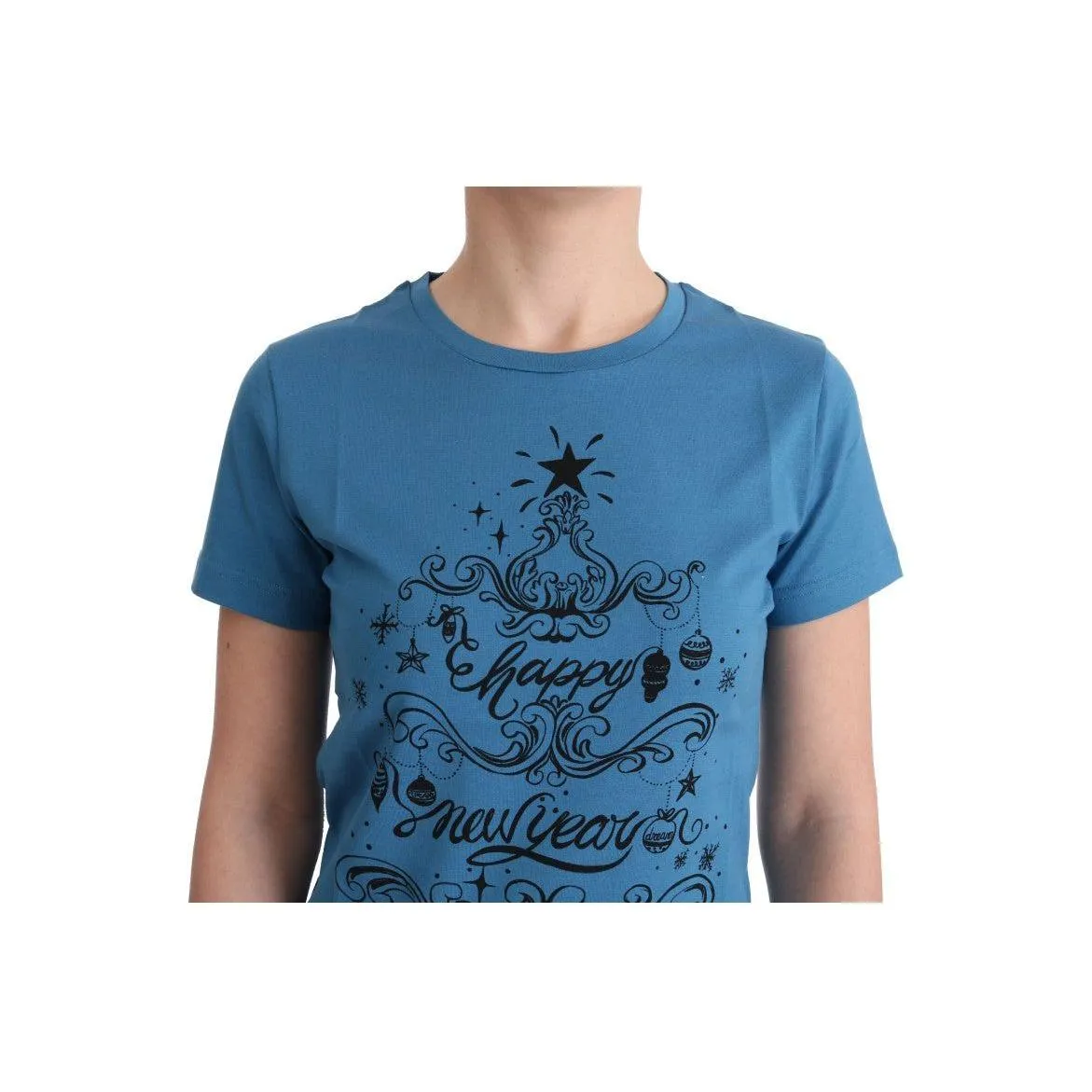 Dolce & Gabbana Chic Blue Cotton Tee with 2017 Print