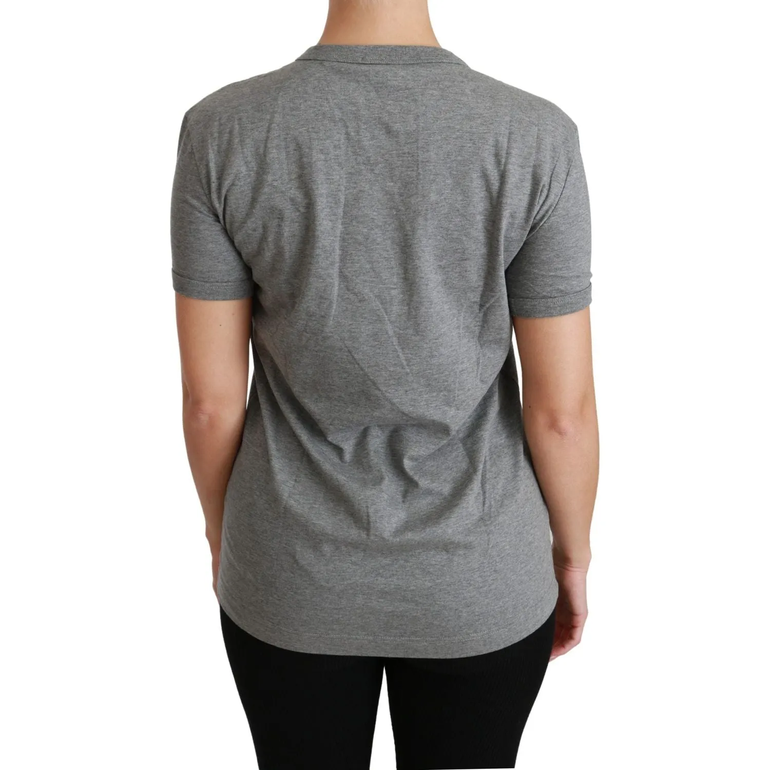 Dolce & Gabbana Chic Gray Amore Patch Crewneck Tee