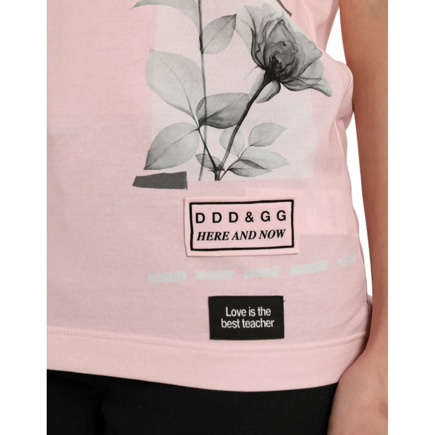 Dolce & Gabbana Chic Pink Floral Cotton Tee