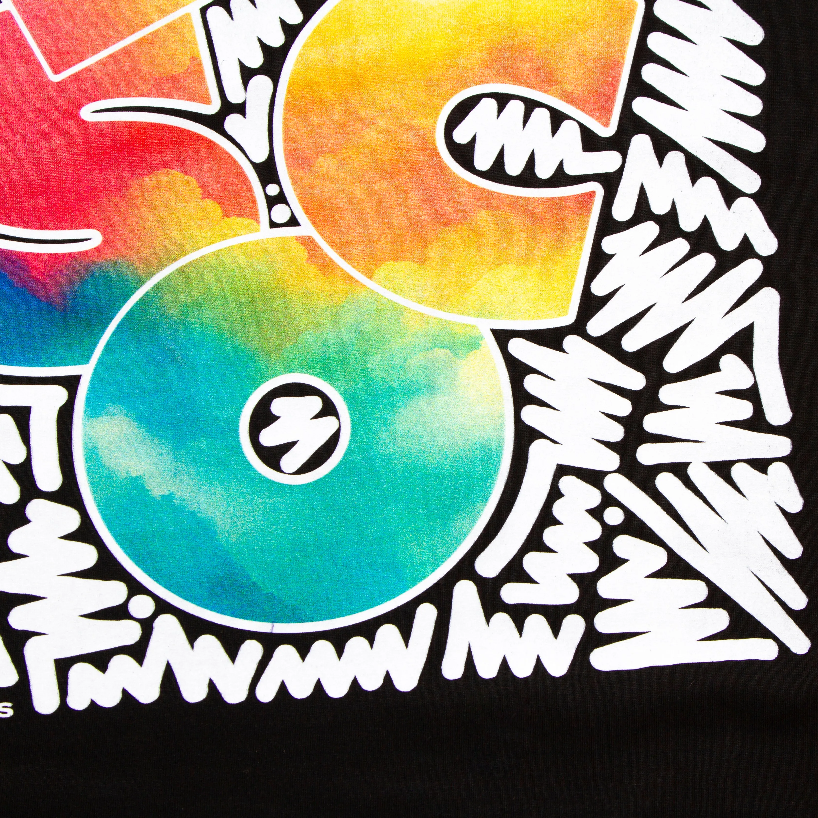 Doodle Disco Front Print - Tshirt - Black