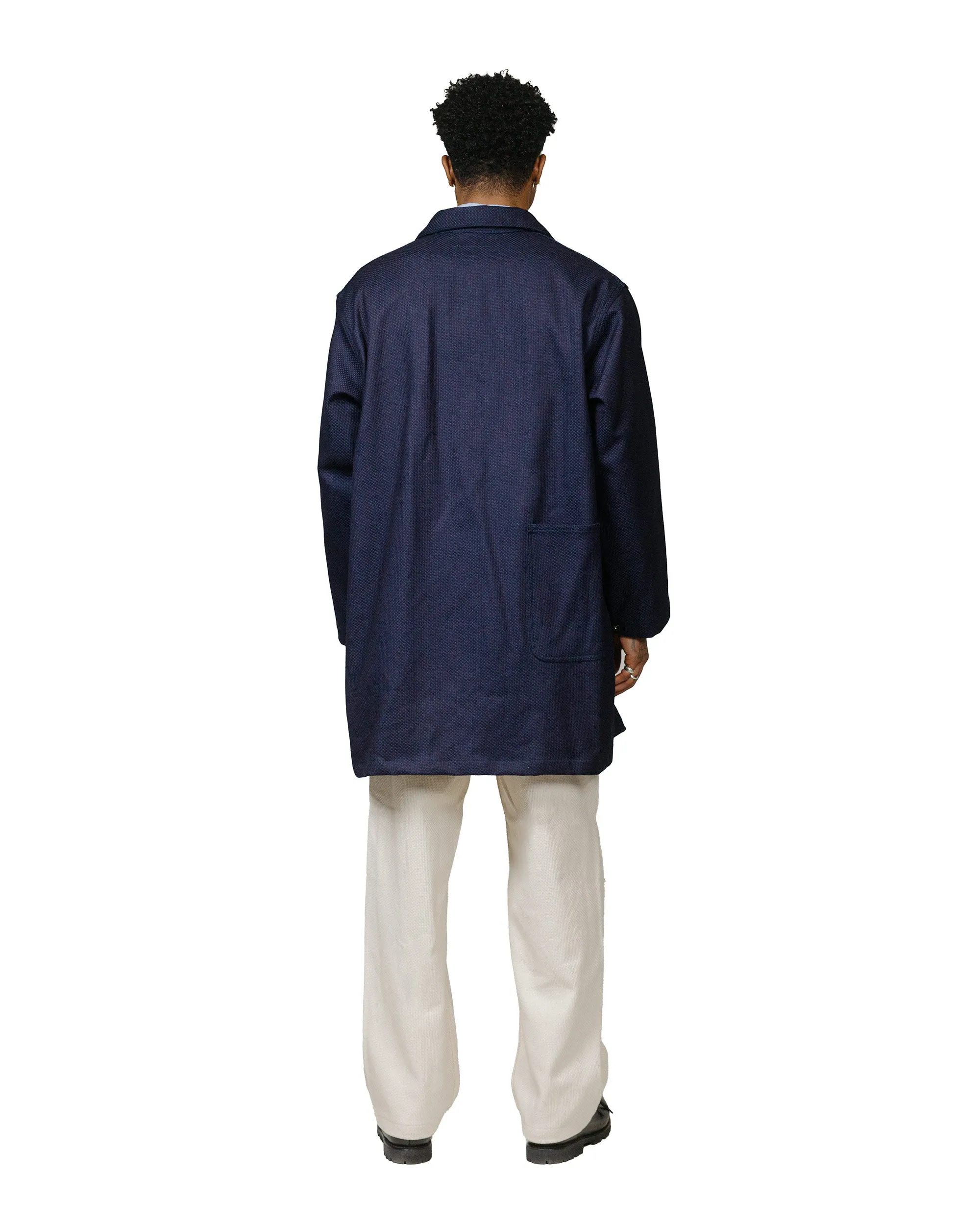 Engineered Garments Workaday Shop Coat Dark Navy Cotton Heavy Basketweave