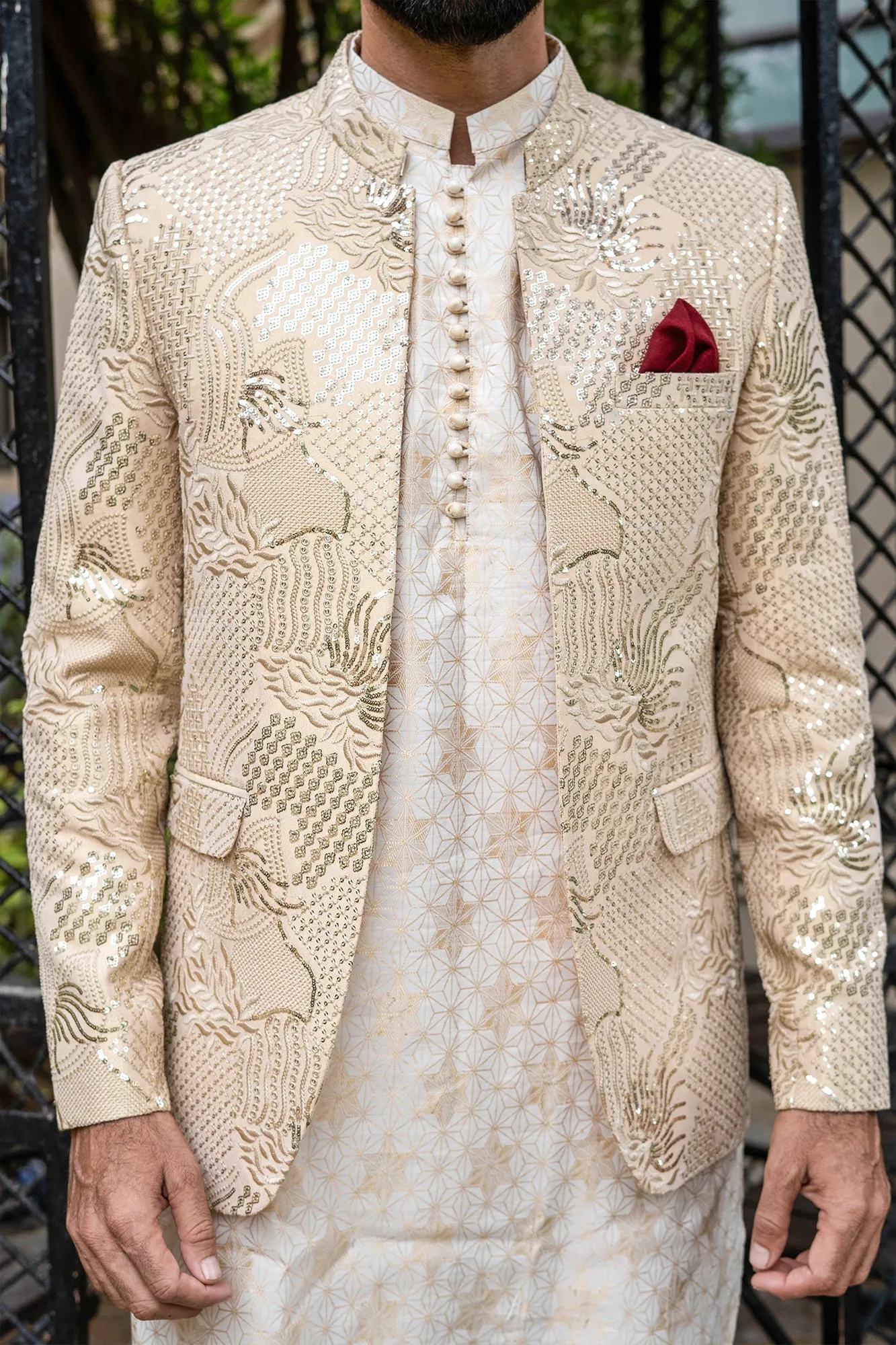 ER 2073 Unique Gold Prince Coat FOr Men