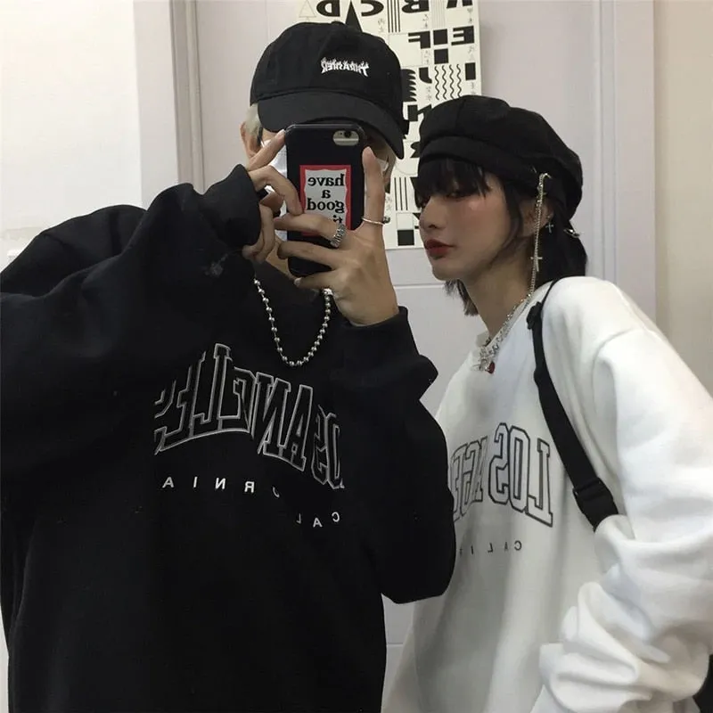 Fashionkova  Sweatshirts Women Loose Pullover Sweat Oversize Streetwear Y2K Hoodie Harajuku Fashion Korean Style Shirts Letter Graphic Print