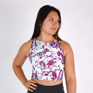 FLEO Tempo Crop Tank - Azalea Marble