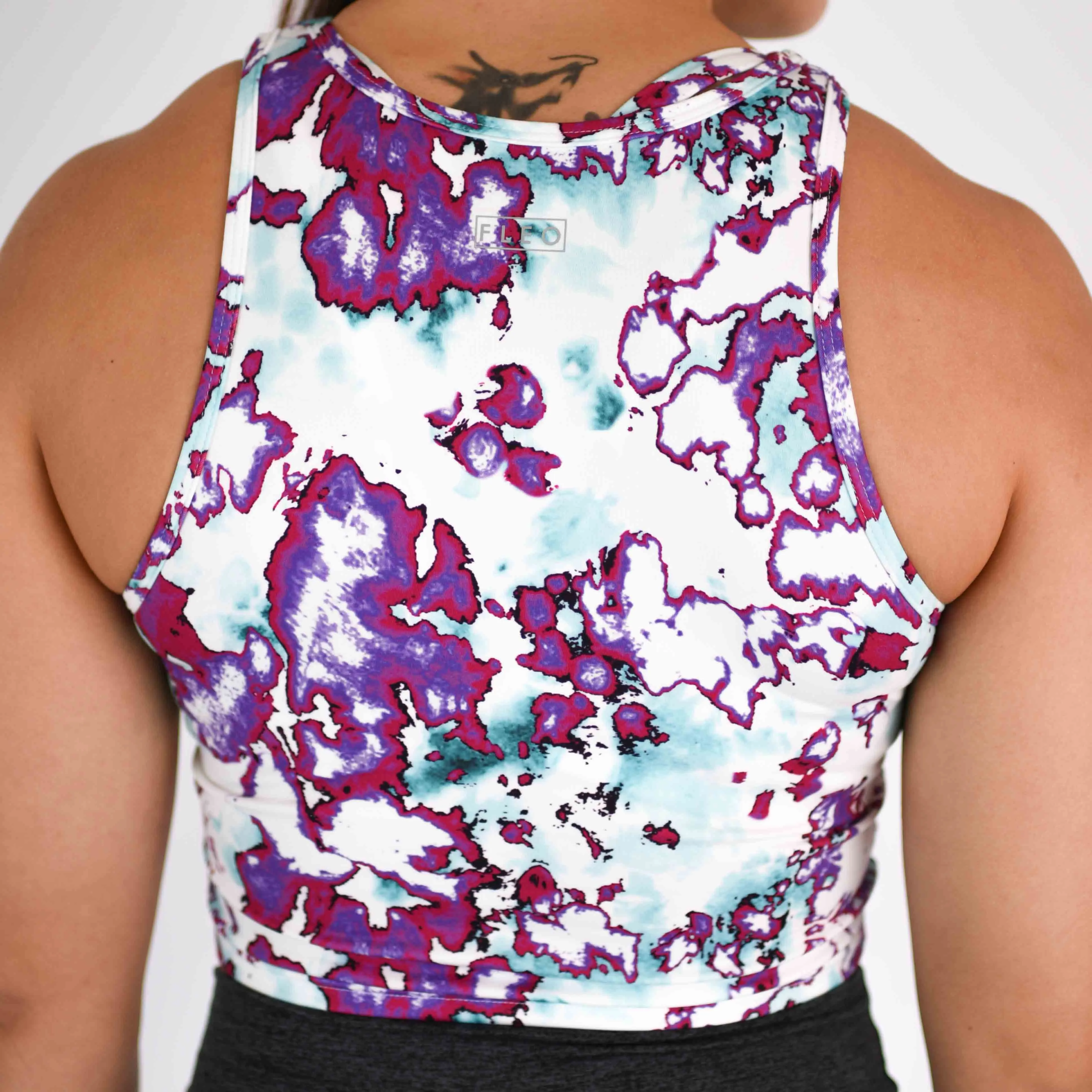 FLEO Tempo Crop Tank - Azalea Marble