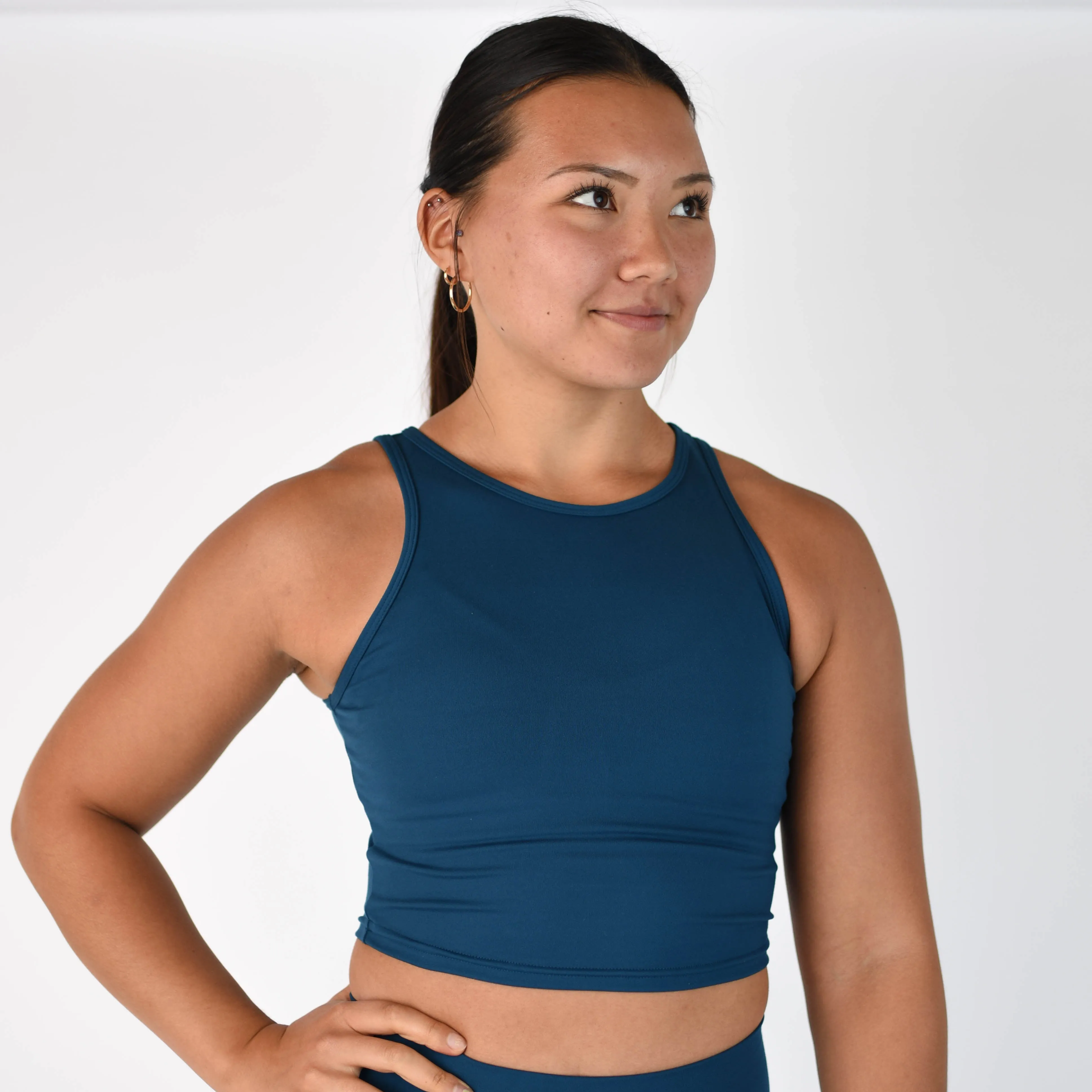 FLEO Tempo Crop Tank - Sailor Blue