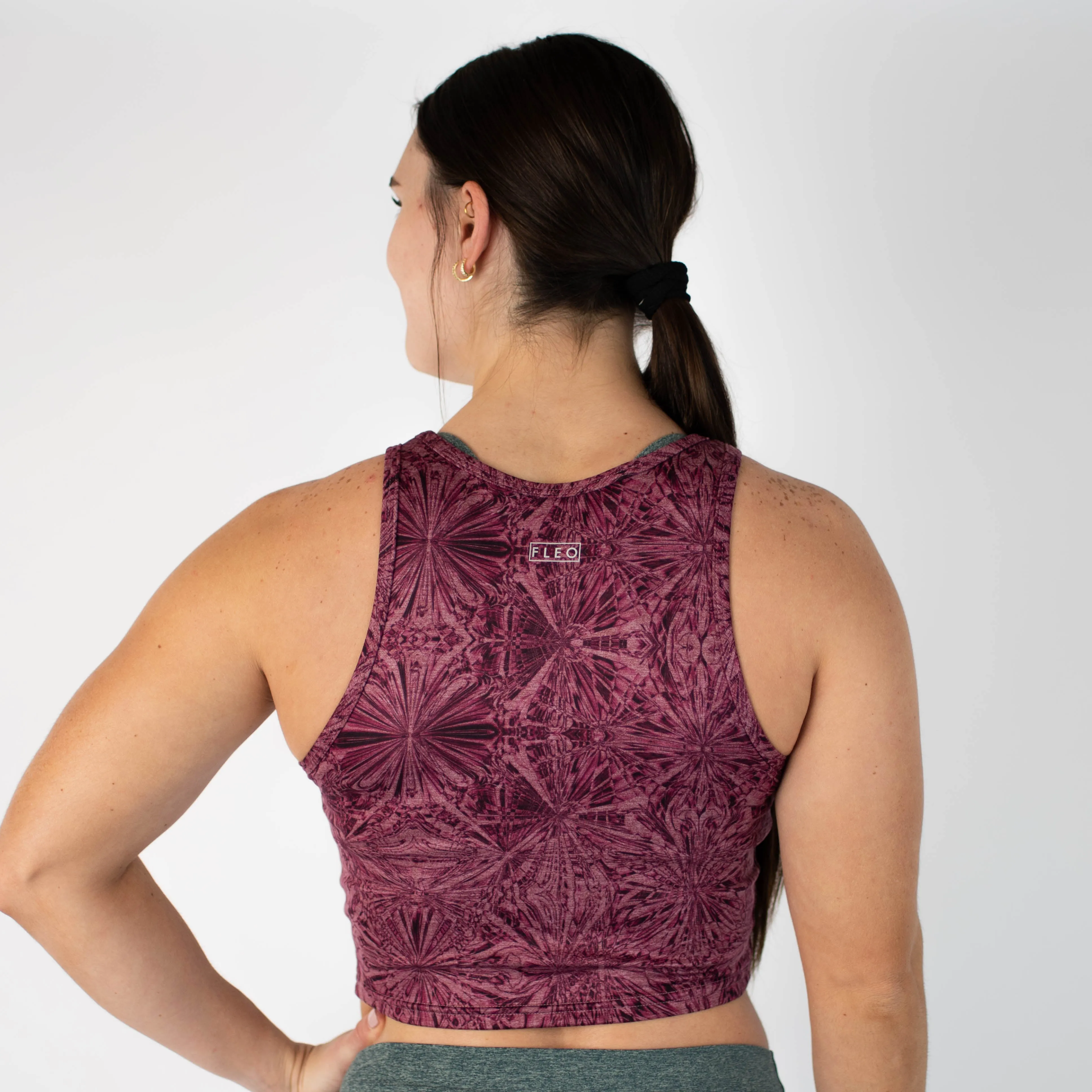 FLEO Tempo Crop Tank - Shattered Rose