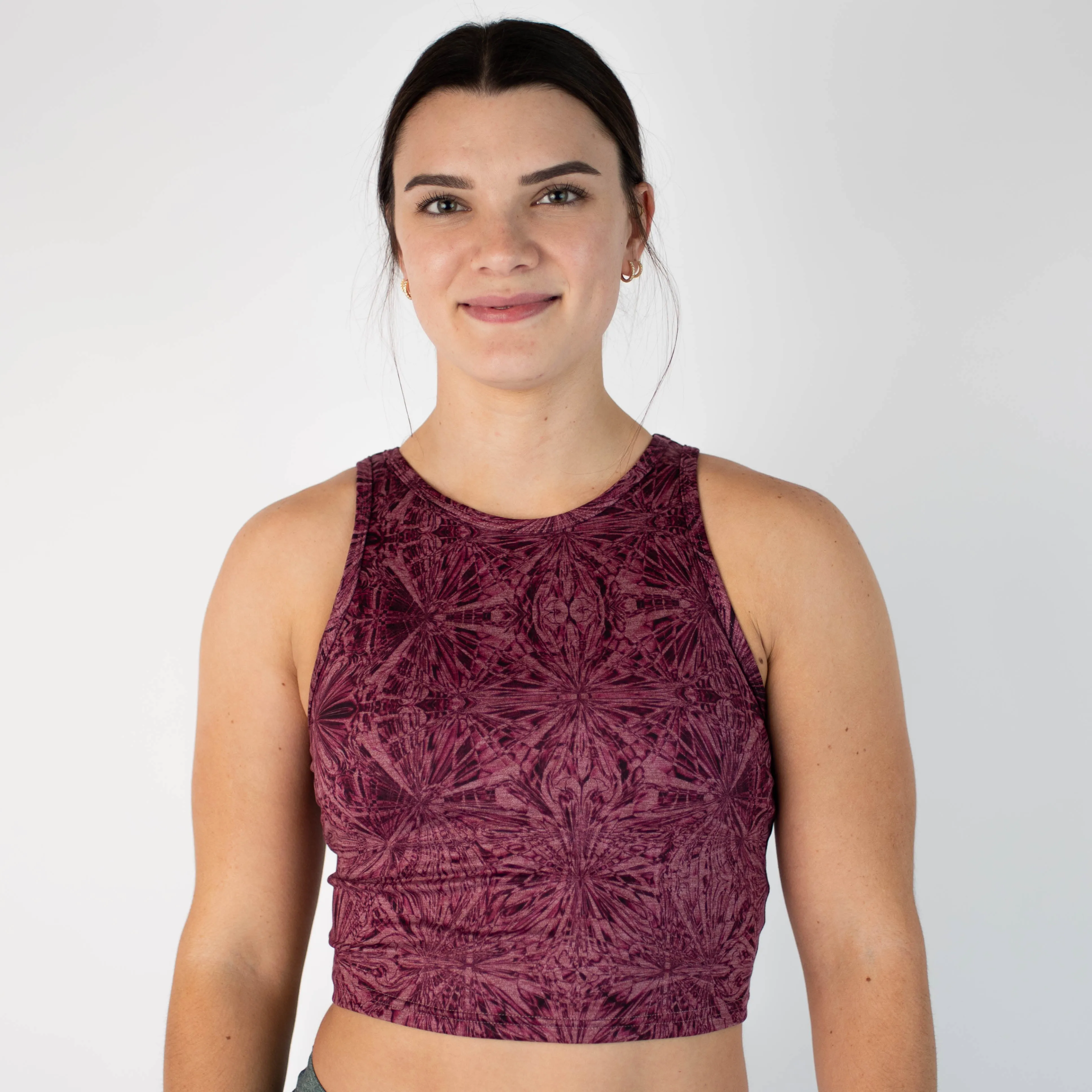 FLEO Tempo Crop Tank - Shattered Rose