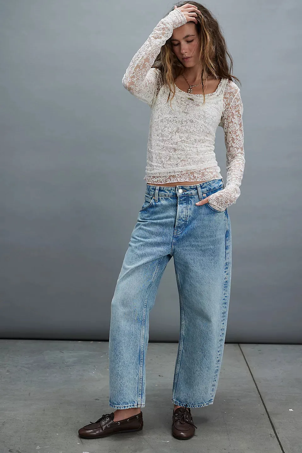 Free People Deep Trance Dropped Boyfriend Jeans