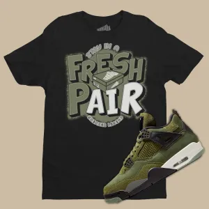 Fresh Pair T-Shirt Matching Air Jordan 4 Craft Medium Olive