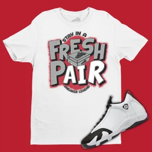 Fresh Pair T-Shirt Matching Jordan 14 Black Toe