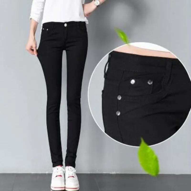 Fun and Bright Candy Color Mid-Waist Skinny Jeans