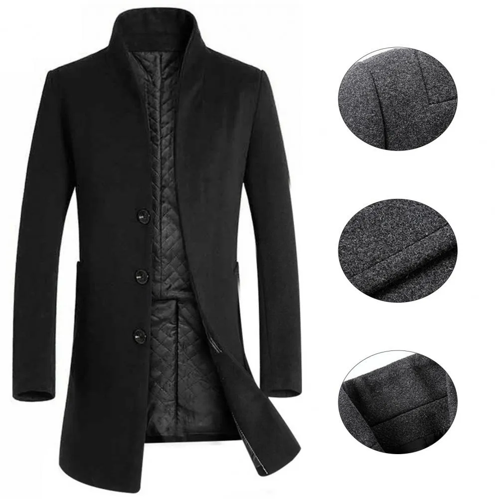 Funki Buys | Jackets | Men's Winter Wool Blend Slim Fit Jacket