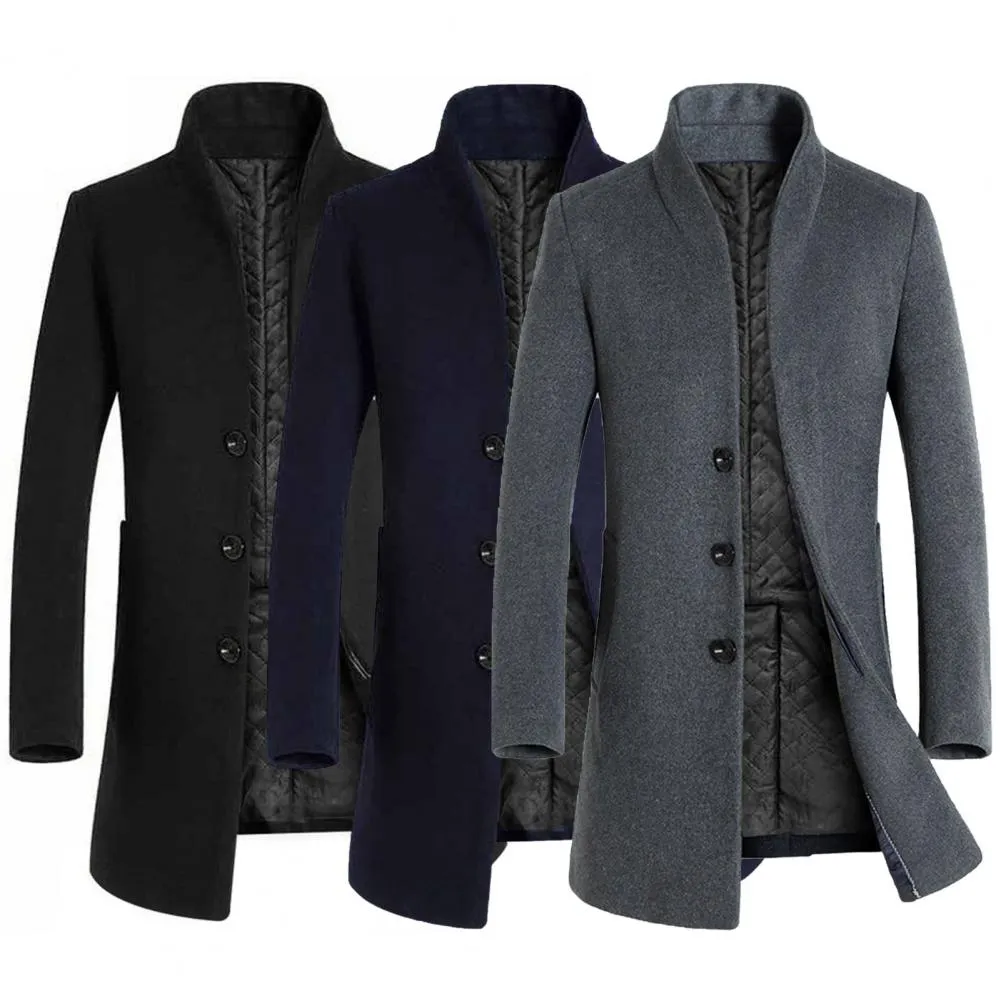 Funki Buys | Jackets | Men's Winter Wool Blend Slim Fit Jacket