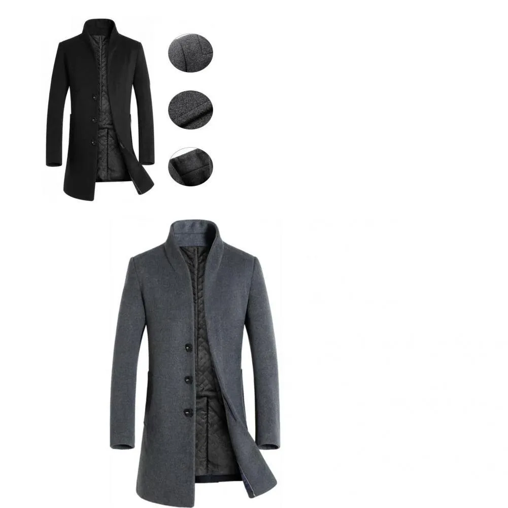 Funki Buys | Jackets | Men's Winter Wool Blend Slim Fit Jacket