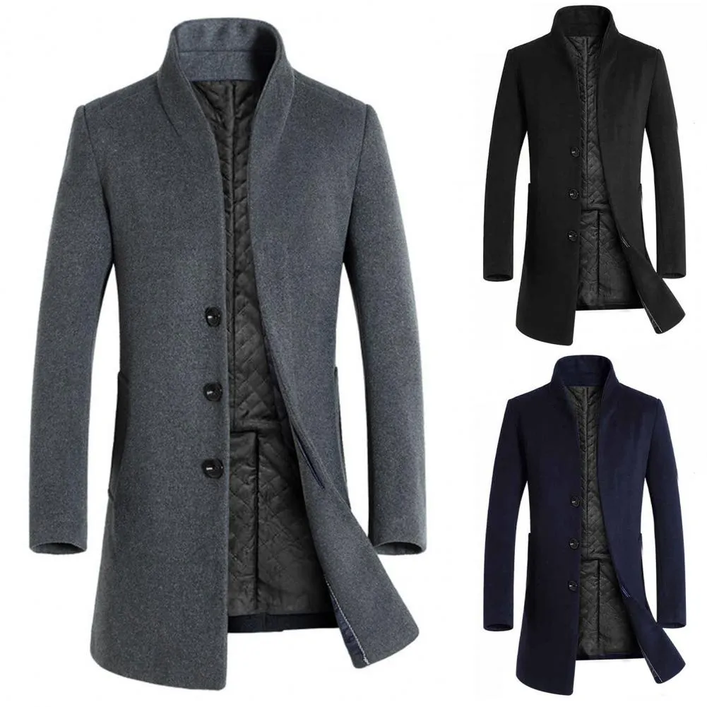 Funki Buys | Jackets | Men's Winter Wool Blend Slim Fit Jacket