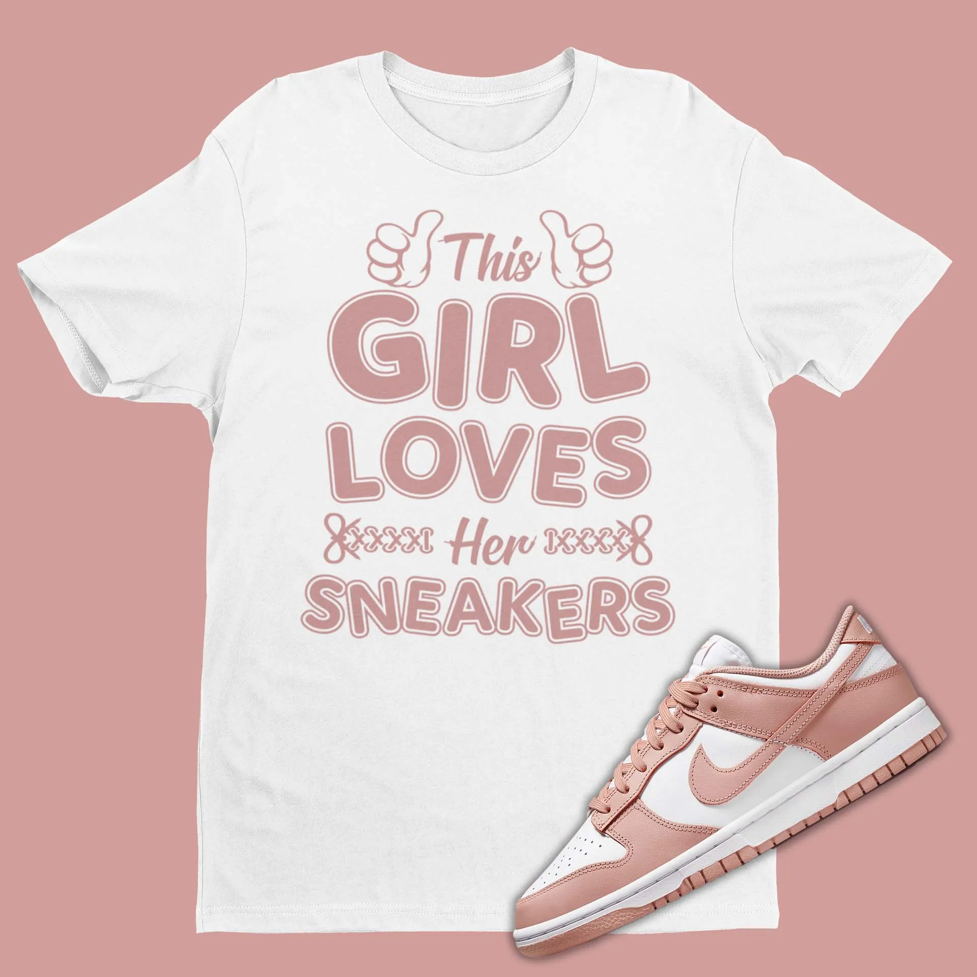 Get Sneaker Love: Nike Dunk Low Rose Whisper Matching Shirt