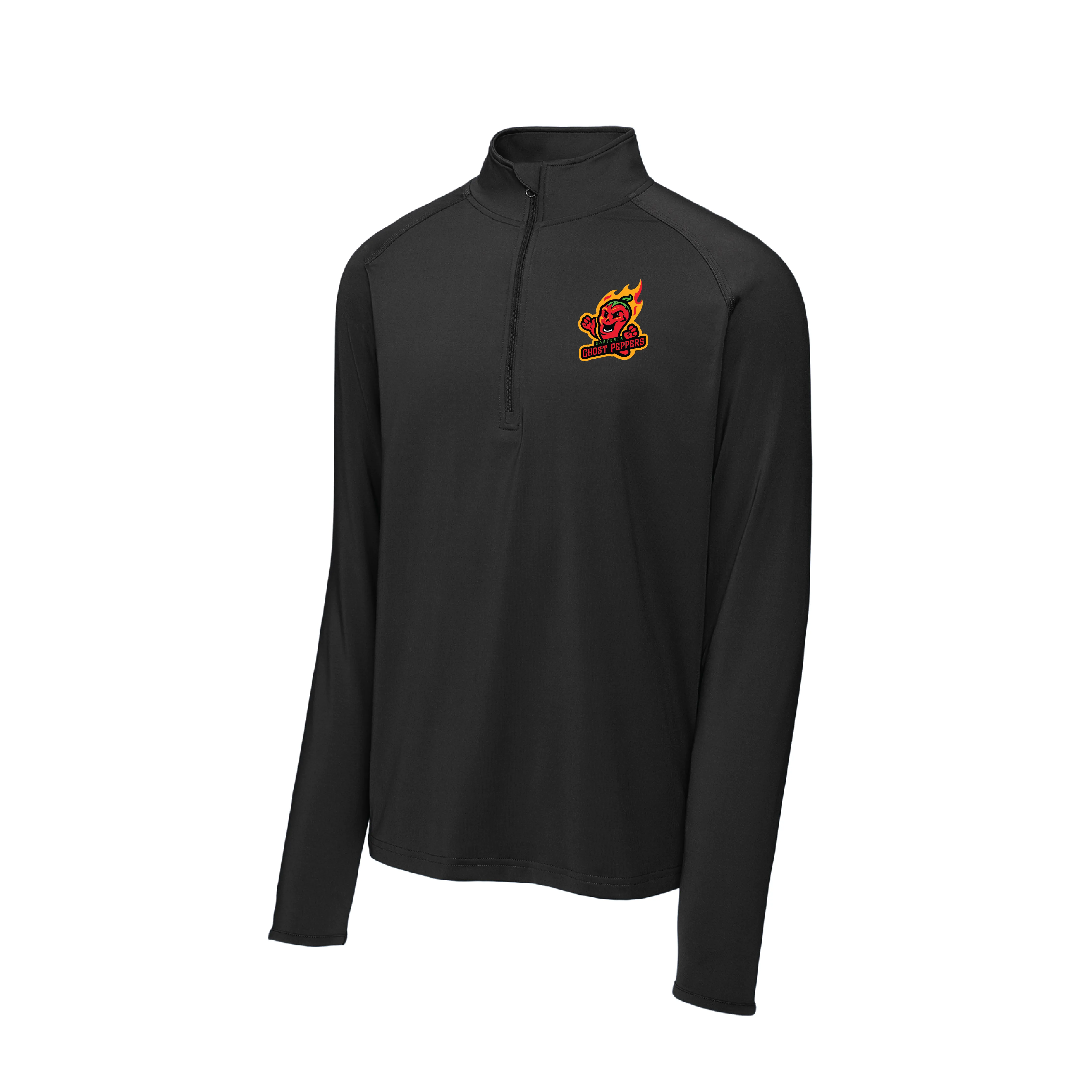 Ghost Peppers Combo Mark Black Embroidered 1/4 Zip Pullover