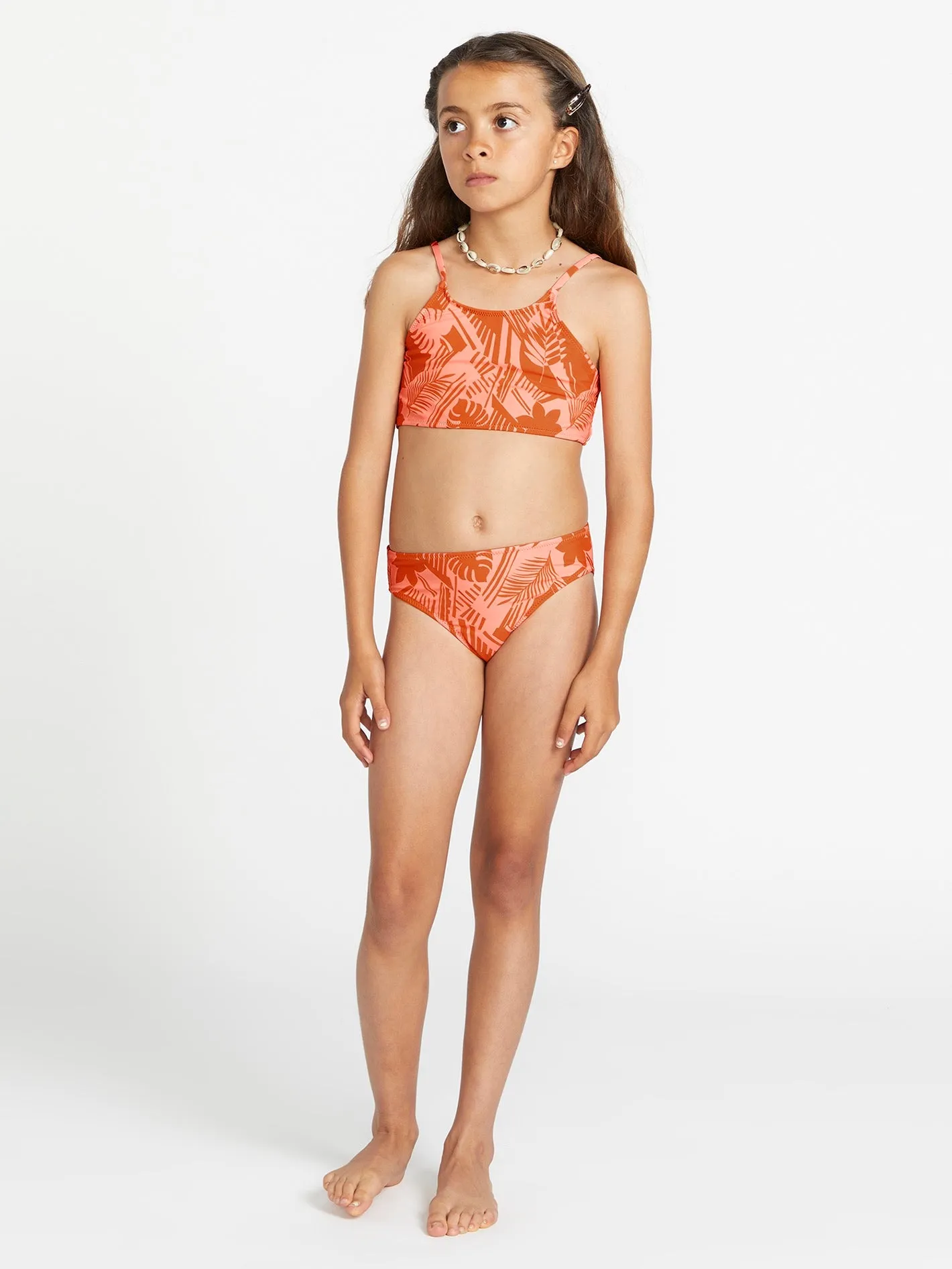 Girls Blocked Out Swim Set - Reef Pink