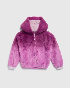 Girls Dip Dye Faux Fur Coat