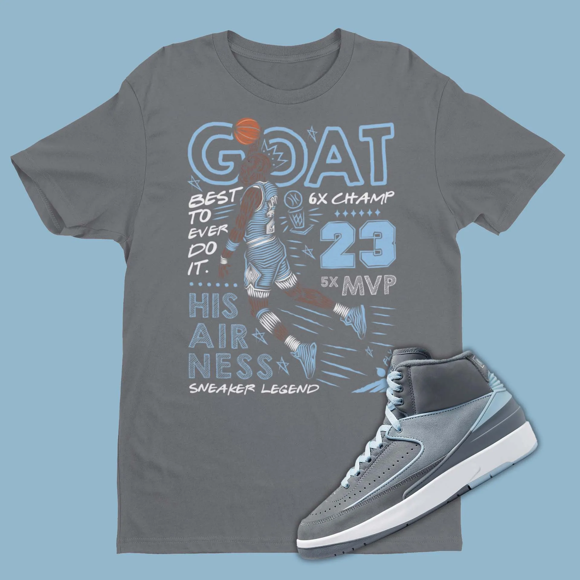 GOAT Air Jordan 2 Cool Grey Matching Tee