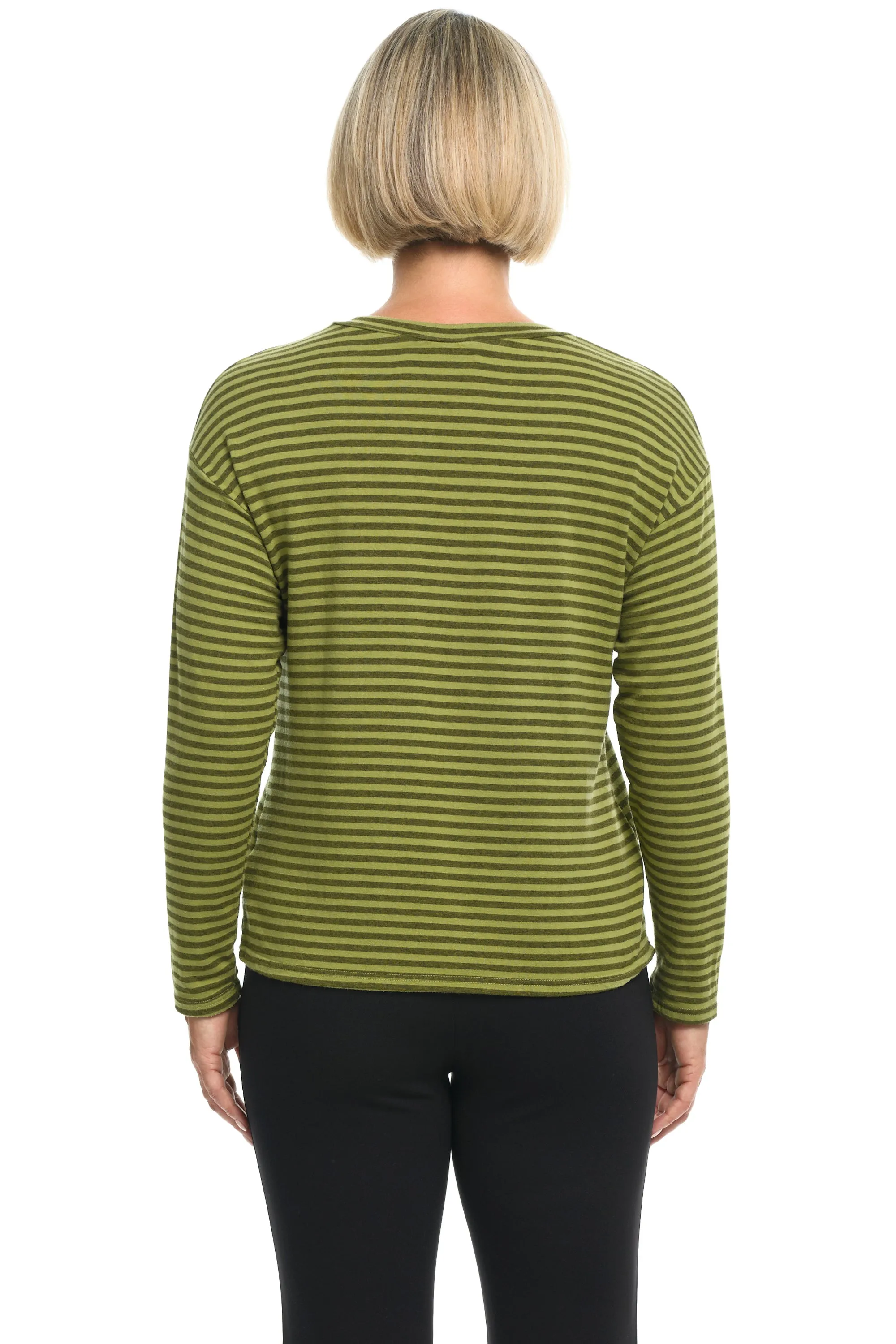 Grey Stripe Fleece Sweatshirt