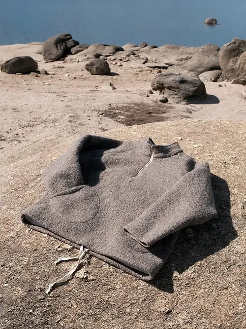 Half-Zip Pullover | Handmade Natural Wool Felt