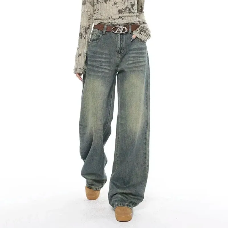 High-Waisted Baggy Stylish Loose Straight Denim Jeans