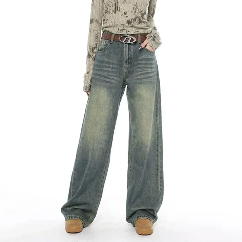 High-Waisted Baggy Stylish Loose Straight Denim Jeans