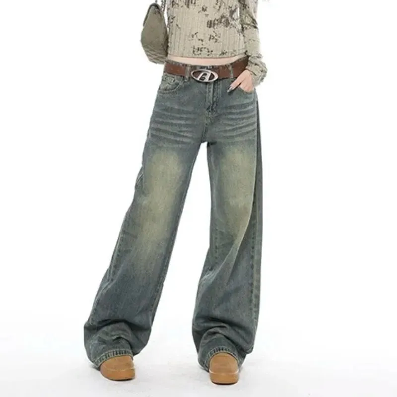 High-Waisted Baggy Stylish Loose Straight Denim Jeans